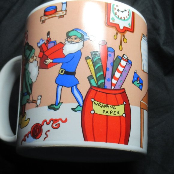 Vintage Sakura Sue Zipkin 1994 elf mug Christmas elf scenes - Picture 4 of 13